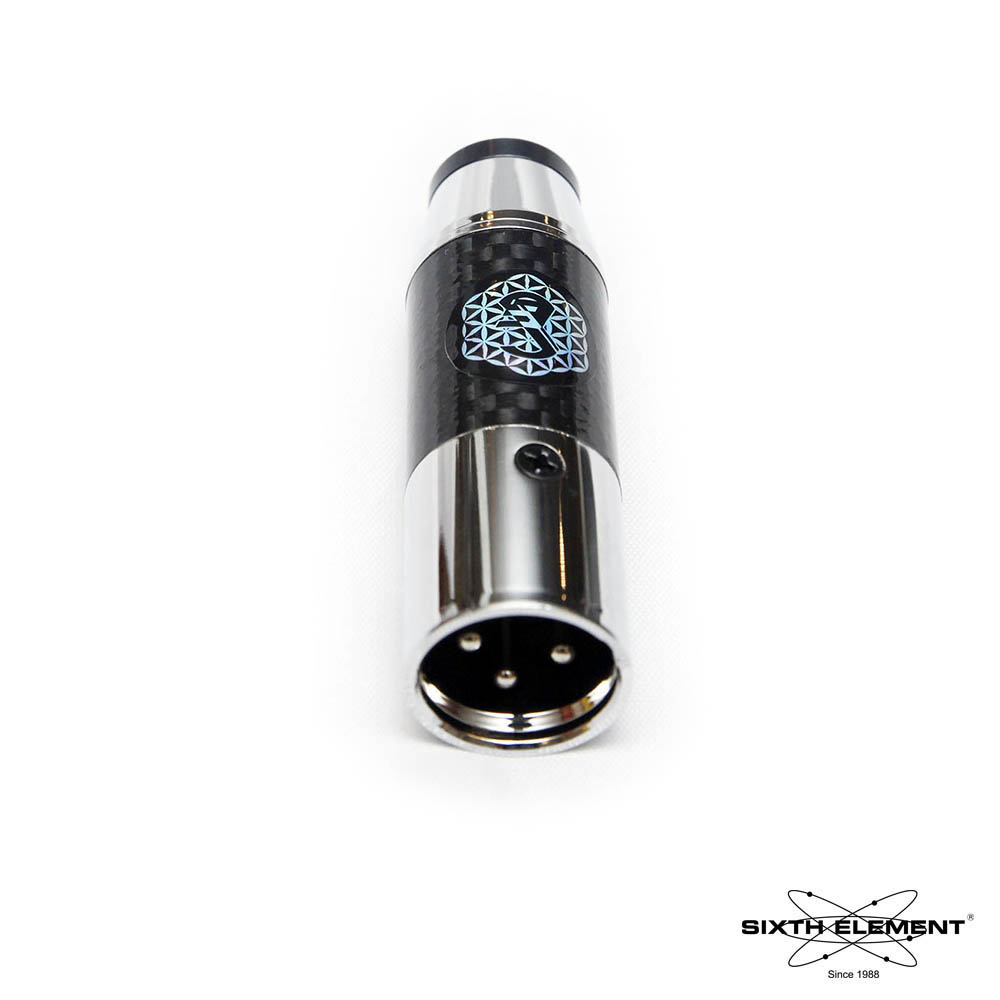 XL-88黑色碳纖維 量子效應平衡式鍍銠調音插頭（公頭） XL-88 Black Carbon Fiber Tuning Plug (Male)